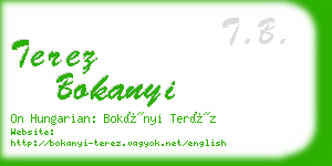 terez bokanyi business card